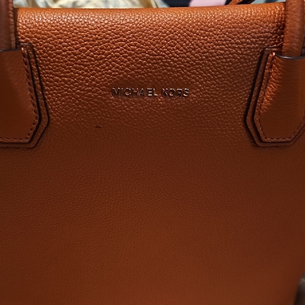 Michael Kors Orange Leather Tote Bag